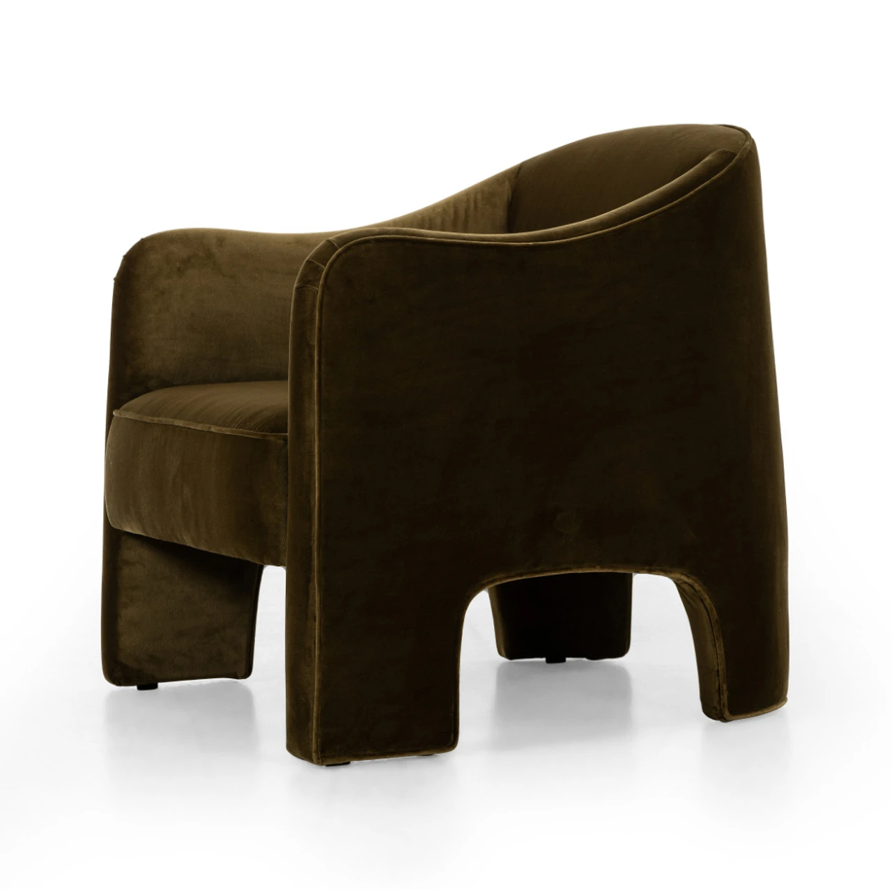 Sully Moss Green Velvet Upholstered Modern Accent Chair 6 Sully Moss Green Velvet Upholstered Modern Accent Chair - Image 4