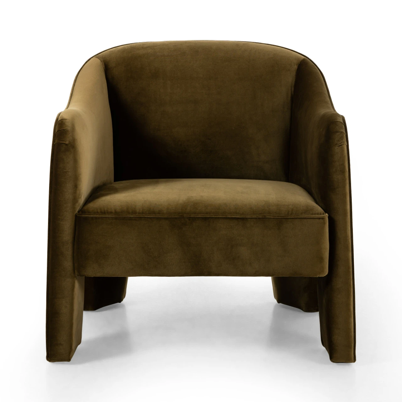 Sully Moss Green Velvet Upholstered Modern Accent Chair 5 Sully Moss Green Velvet Upholstered Modern Accent Chair - Image 3
