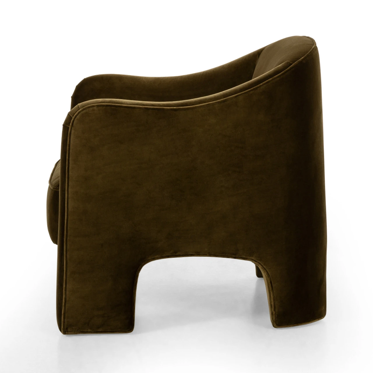 Sully Moss Green Velvet Upholstered Modern Accent Chair 8 Sully Moss Green Velvet Upholstered Modern Accent Chair - Image 6