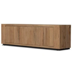 Abaso Rustic Oak 4-Door Media Console 94"