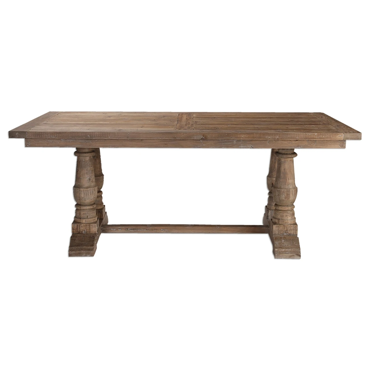 Salvaged Wood Double Trestle Dining Table 76" 5 Salvaged Wood Double Trestle Dining Table 76" - Image 3