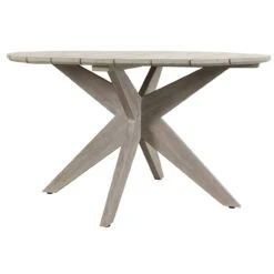 Alameda Outdoor Round Dining Table In Gray 53"