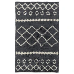 Bohemian Smoke Gray Shag Area Rugs