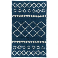 Bohemian Prussian Blue Shag Area Rugs