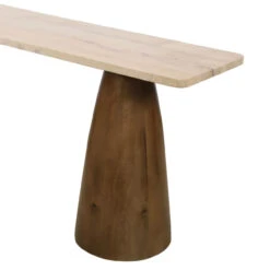 Breton 72" Console Table With Travertine In Walnut -Famous Furniture Shop 36C5525A 347E 4DDE 8610 1B3F3060CB37 1 201 a 91486.1707404509