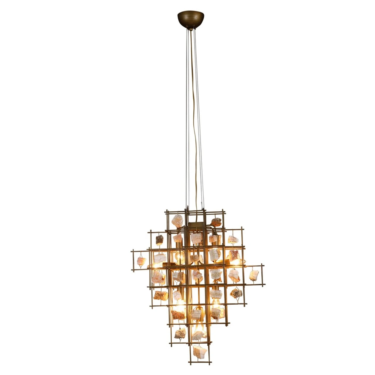 Beatrice Brass Pendant With Stones 22" 2 Beatrice Brass Pendant With Stones 22"