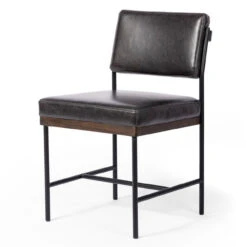 Benton Sonoma Black Leather Dining Chair