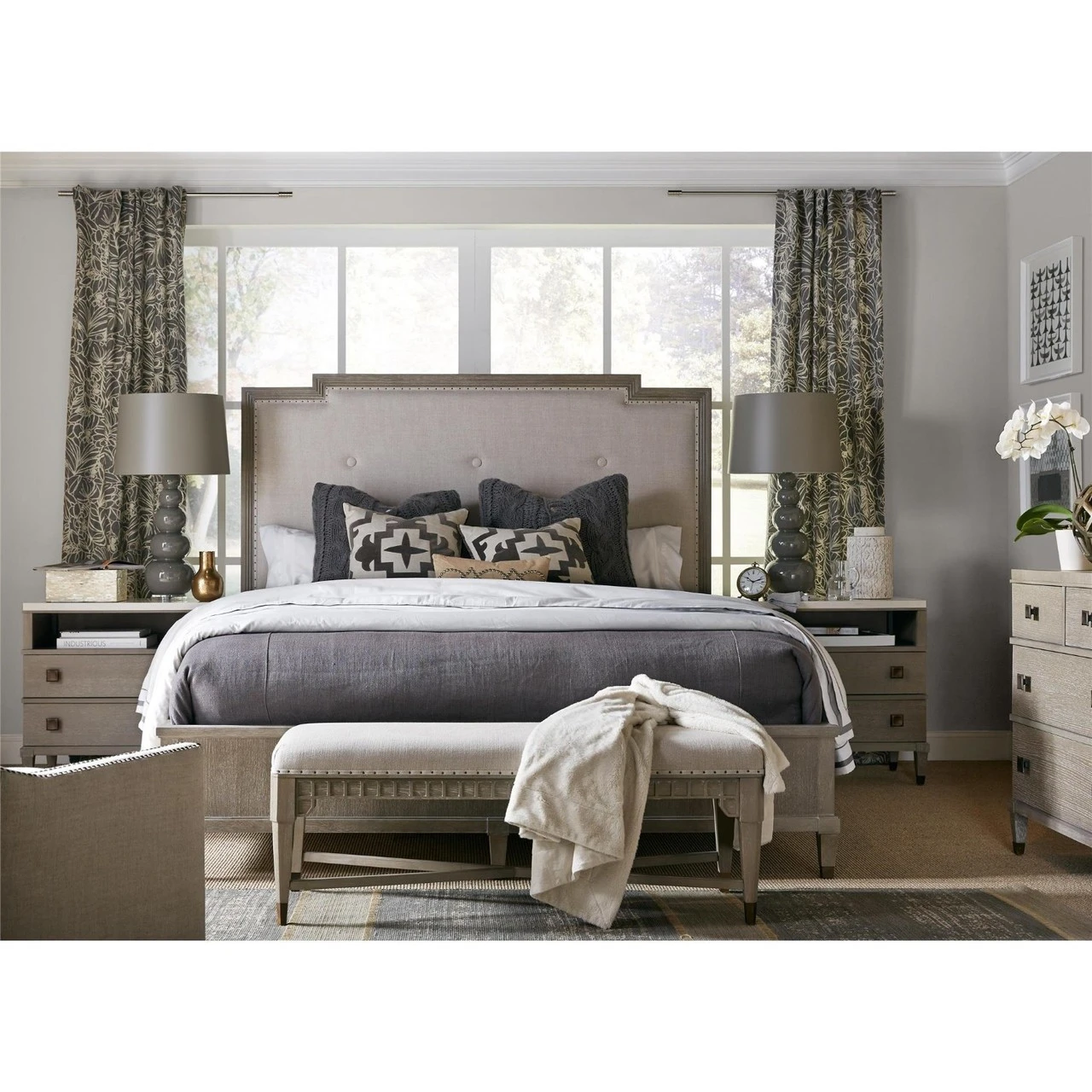 Playlist Queen Upholstered Panel Bed - Smoke Gray 5 Playlist Queen Upholstered Panel Bed - Smoke Gray - Image 3