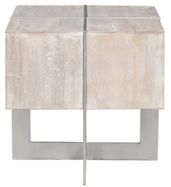 Uptown Whitewashed Solid Wood Square End Table -Famous Furniture Shop 51010607 1 93167.1504066922