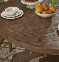 Farmhouse Reclaimed Wood Pedestal Round Table 72" -Famous Furniture Shop 51030183 5 68460.1663008149