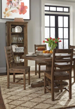 Farmhouse Reclaimed Wood Pedestal Round Table 72" -Famous Furniture Shop 51030183 bty 37992.1663008153