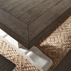 Coastal Farmhouse Reclaimed Wood Trestle Dining Bench 83" -Famous Furniture Shop 51030620 5 92412.1551303649