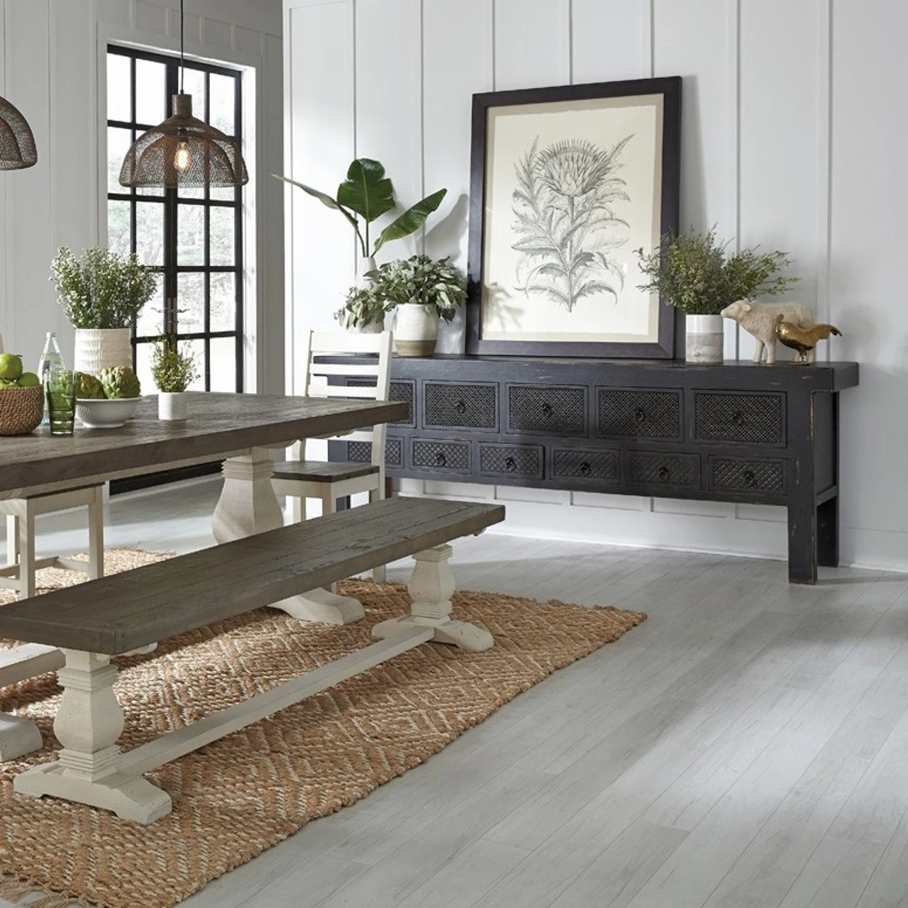 Hand Carved Solid Wood 11 Drawer Buffet Sideboard 93" 5 Hand Carved Solid Wood 11 Drawer Buffet Sideboard 93" - Image 3