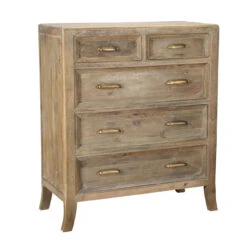 Amelie Solid Wood 5 Drawers Tall Dresser