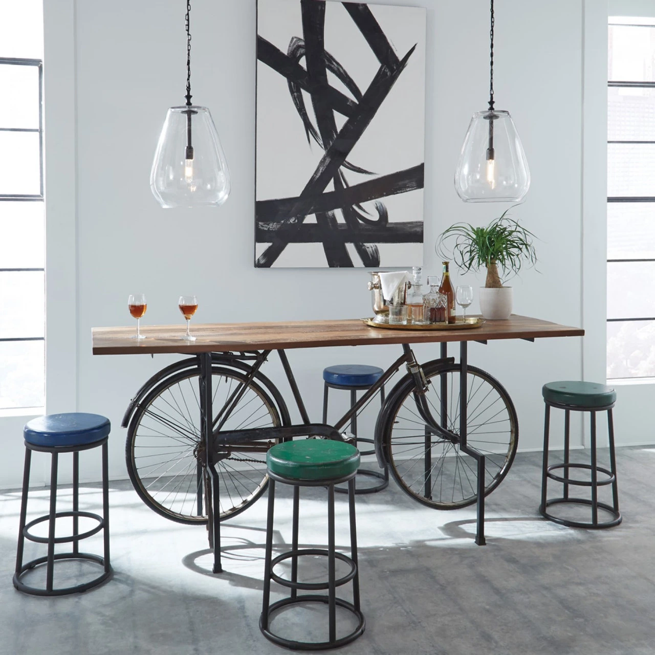 Jaden Dark Blue Counter Stool 24" 5 Jaden Dark Blue Counter Stool 24" - Image 3