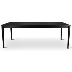 Aria Teak Outdoor Dining Table In Black 86"