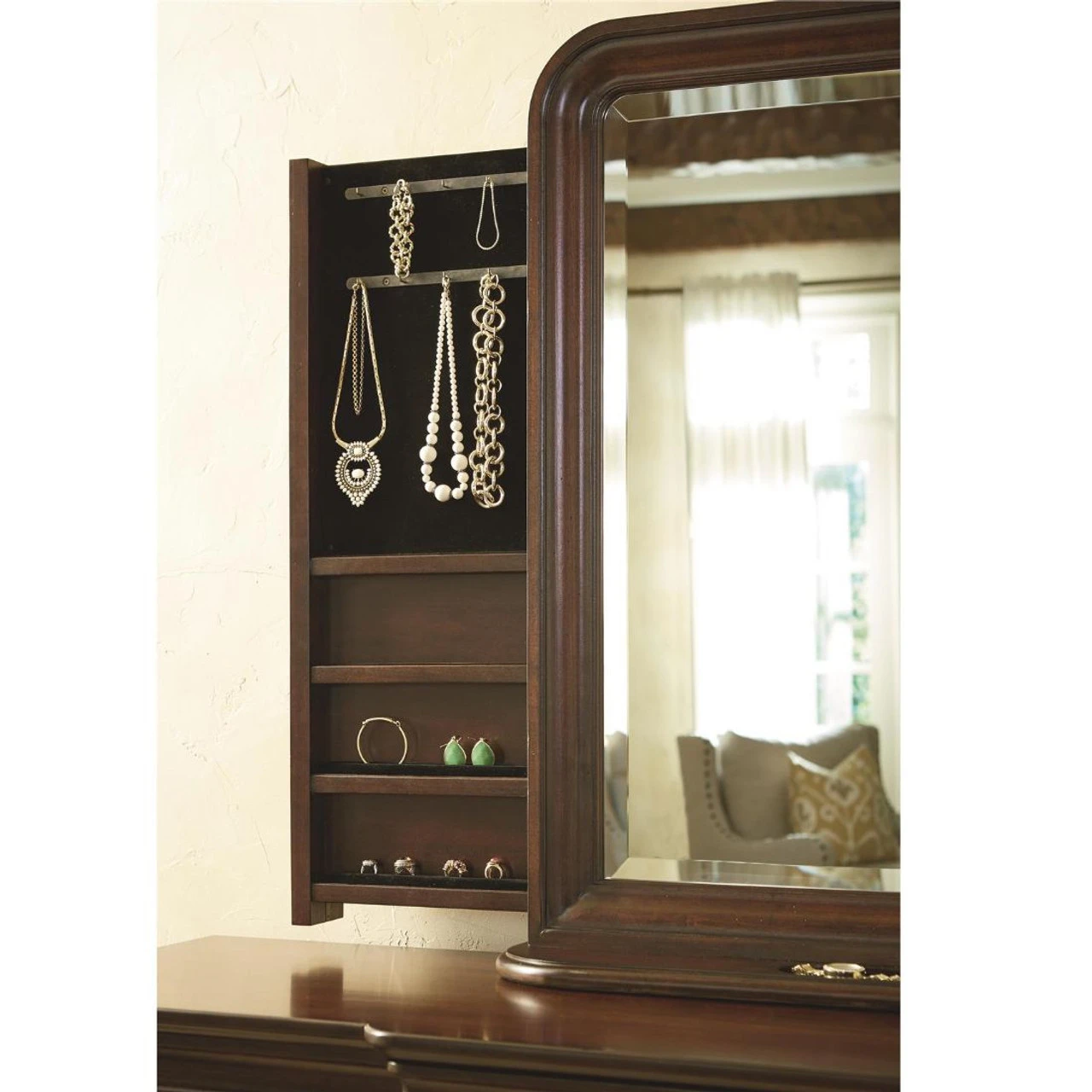 Reprise Cherry Finish Storage Mirror 5 Reprise Cherry Finish Storage Mirror - Image 3