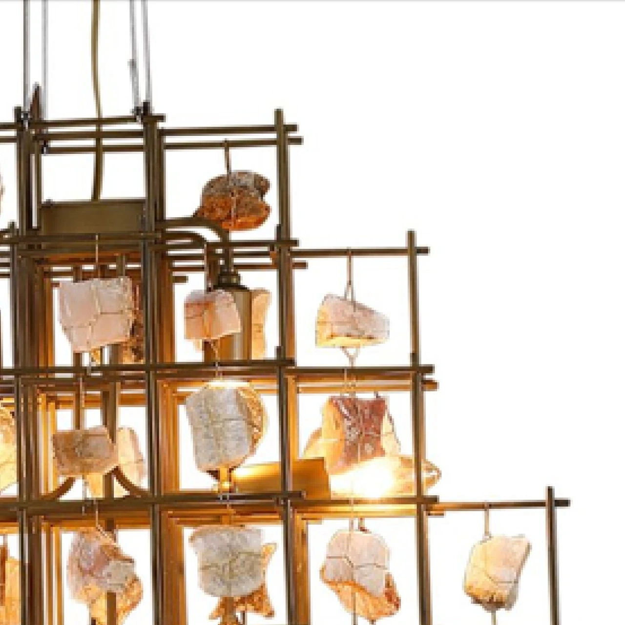 Beatrice Brass Pendant With Stones 22" 3 Beatrice Brass Pendant With Stones 22" - Image 2