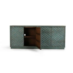 Mateo 4-Door Reclaimed Wood Teal Sideboard 90" -Famous Furniture Shop 5D72753B 269A 4613 A8F1 F465CBE878A2 1 201 a 94703.1692710332