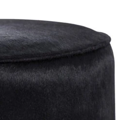 Pratt Black Cowhide Drum Ottoman -Famous Furniture Shop 6060.d2 37757.1522444884
