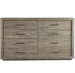 Wilshire Modern Oak Wood 8 Drawer Double Dresser 72"