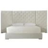 Modern Box-Tufted Extended Headboard Fabric Platform Bed - Queen -Famous Furniture Shop 643220BW Brando Bed Head S C w Wings 93484.1494545125