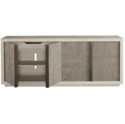 Modern Grey Oak Wood 4 Door Brinkley Credenza Sideboard 7 Modern Grey Oak Wood 4 Door Brinkley Credenza Sideboard -Famous Furniture Shop 643779 Open Head S C 87206.1494881016