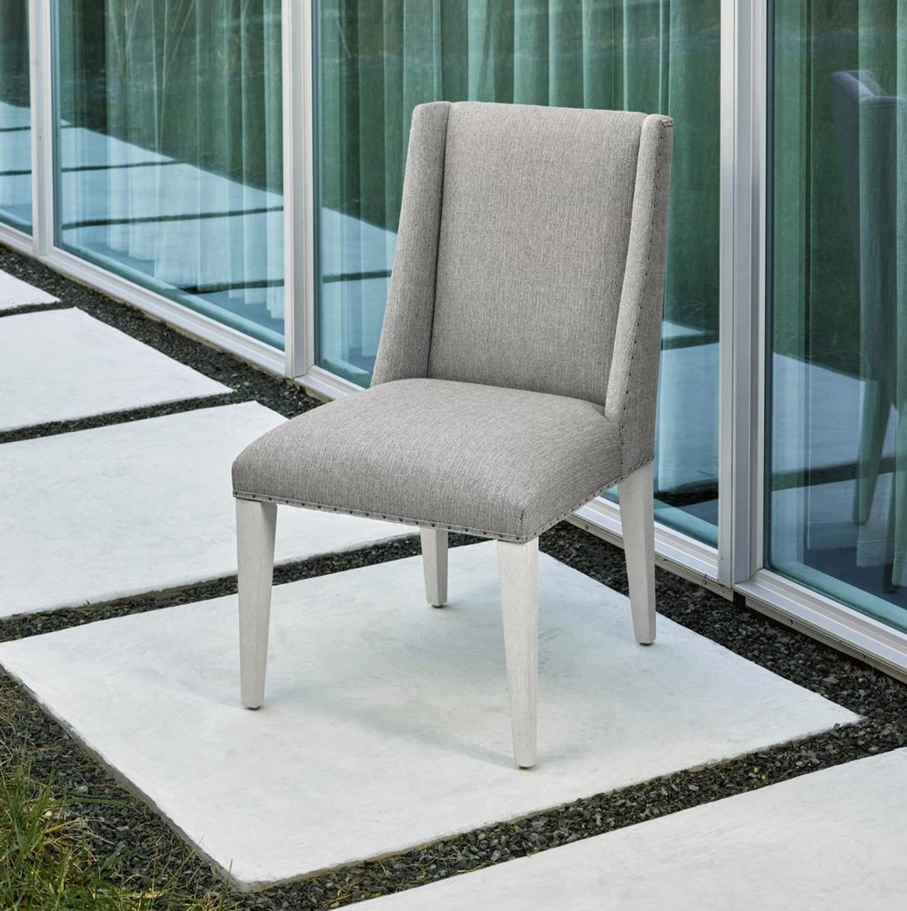 Tyndall Modern Grey Oak Upholstered Side Chair 4 Tyndall Modern Grey Oak Upholstered Side Chair - Image 2