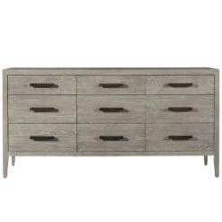 Kennedy Modern Grey Oak 9 Drawer Dresser 72"