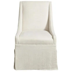 Townsend Belgian Linen Upholstered Skirted Dining Chair