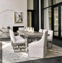 Townsend Belgian Linen Upholstered Skirted Dining Chair -Famous Furniture Shop 645 DR RS24 756 735 738 C 76451.1637688850