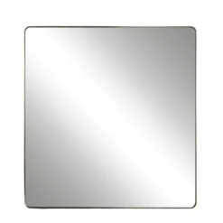 Modern Hollywood Regency Brushed Brass Square Mirror