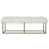 Modern Hollywood Regency White Alpaca Fur Bench -Famous Furniture Shop 656B380 Head S C 56302.1494434859