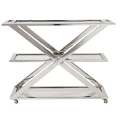 Modern Hollywood Regency Bar Cart - Nickel 5 Modern Hollywood Regency Bar Cart - Nickel -Famous Furniture Shop 656D860 Head S C 93048.1494464438