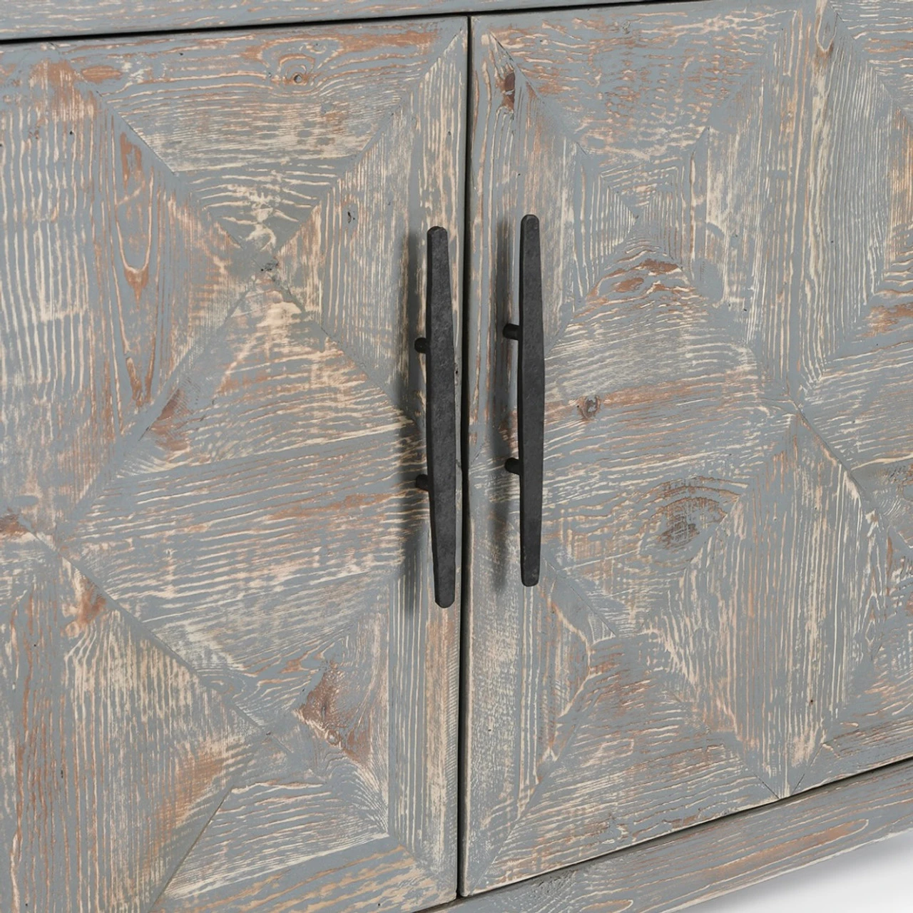 Spanish Farmhouse Reclaimed Wood 4 Door Sideboard 103" In Antique Blue 11 Spanish Farmhouse Reclaimed Wood 4 Door Sideboard 103" In Antique Blue - Image 9