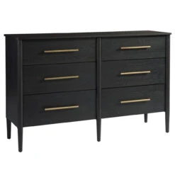 Langley Black Wooden 6 Drawer Dresser 60" -Famous Furniture Shop 705040 1 17065.1533166694