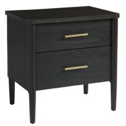 Langley Black Wooden 2 Drawer Marble Top Nightstand 11 Langley Black Wooden 2 Drawer Marble Top Nightstand -Famous Furniture Shop 705350 1 04284.1533167714