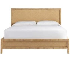Long Key Woven Cane Queen Bed