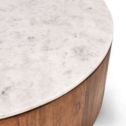 Josie Round Wood And Marble 46" Coffee Table -Famous Furniture Shop 73A77E91 8218 4D16 A607 4FAC996113A8 35512.1692810048