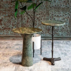 Breton 18" Tall Side Table In Green Bidasar Marble -Famous Furniture Shop 76C389E1 4D3C 4A3E AB39 AAFF1844675D 1 201 a 98977.1707321794