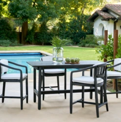 Dawn Teak Wood Outdoor Counter Table In Black 67" -Famous Furniture Shop 79B7CFC0 A8F9 4EC1 8624 BA0178B4428C 10778.1716301701