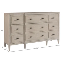 Midtown Flannel Finish 9 Drawer Dresser -Famous Furniture Shop 805040 DIM S M 02839.1687372912