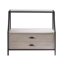Midtown Stone Top 2 Drawer Night Table