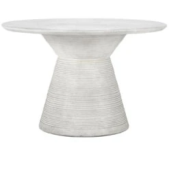 Fern Outdoor White Concrete Table 47"