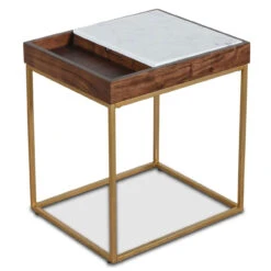 Serene 22" White Marble Side Table Walnut -Famous Furniture Shop 8896C0AD 28AD 4465 BB2A 0995D01C7694 1 201 a 82187.1715368235
