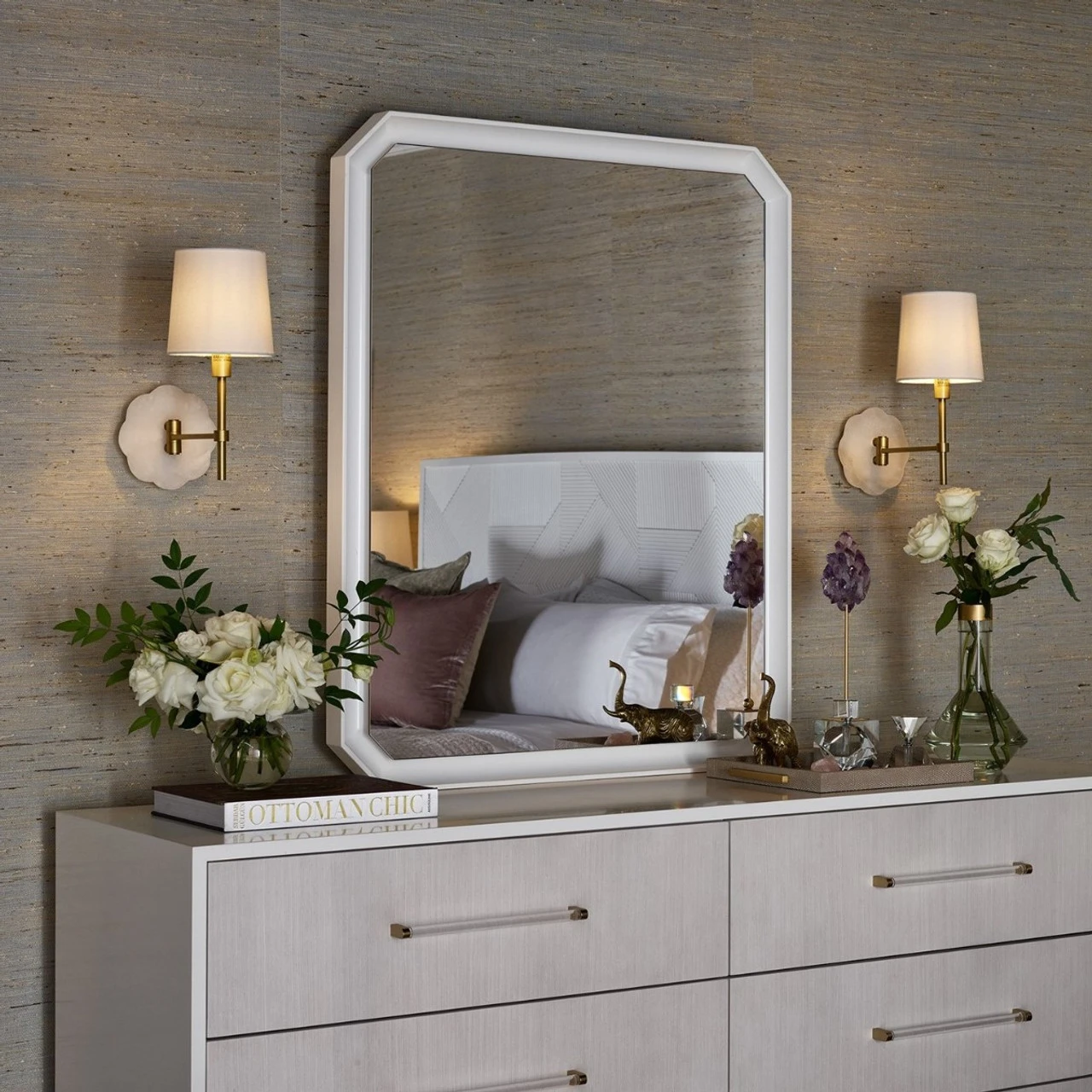 Brentwood White Lacquer 6 Drawers Dresser 68" 6 Brentwood White Lacquer 6 Drawers Dresser 68" - Image 4