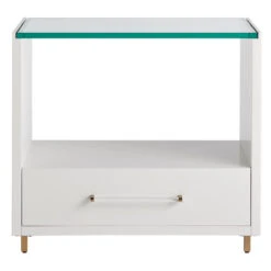 Peony White Lacquer 1 Drawer Nightstand -Famous Furniture Shop 956355 3 79441.1600120328