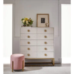Peony Gold + White 10 Drawers Chest -Famous Furniture Shop 956A150 1 55249.1599685984