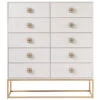 Peony Gold + White 10 Drawers Chest -Famous Furniture Shop 956A150 3 98540.1599685983