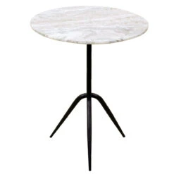 Sperre 18" Round Accent Table With Capri Beige Marble